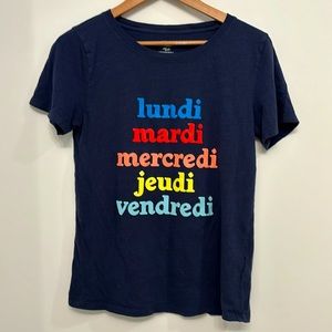 J. Crew French Days of the Week Tee